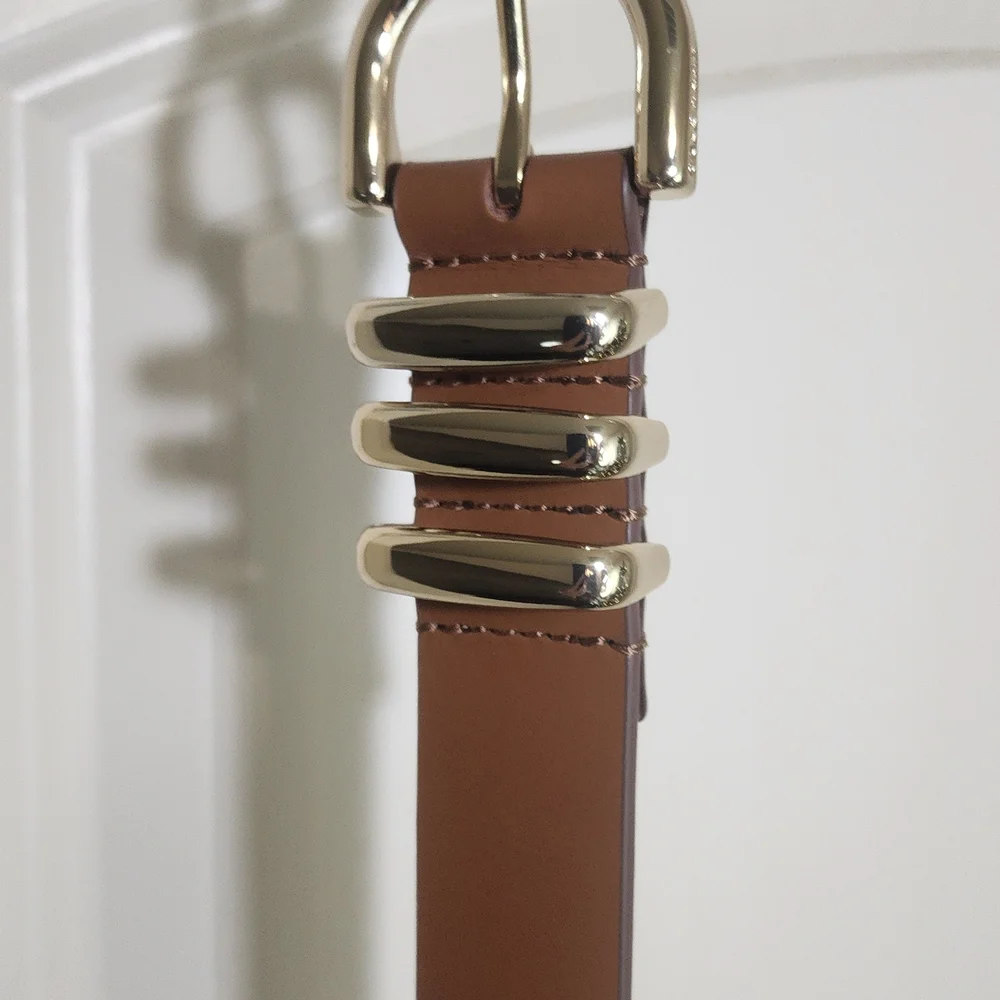 Cole Haan‎ Tan Leather Belt with Silver Buckle